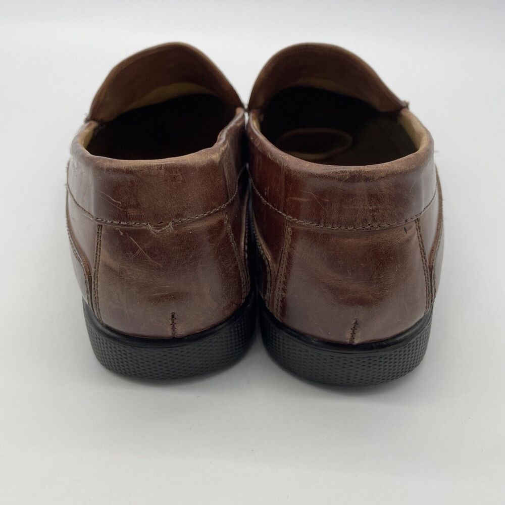 Florsheim Marshall Men's Size 10 D Brown Woven Leather Slip On Shoes Loafers - Picture 5 of 9